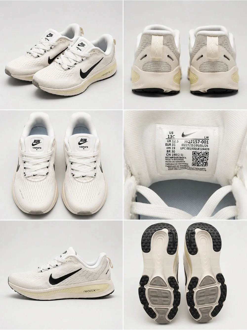Nike Vomero White & Black Running Shoes